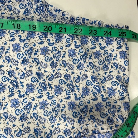 J. Crew Women's Blue and White Tiered Floral Midi A‎ Line Dress Size 3X NWT - Picture 8 of 12